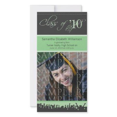 Cap & Gown Graduation Photo Announcement (sage) Photo Card by GraduateShoppe