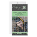 Cap & Gown Graduation Photo Announcement (sage) Customized Photo Card
