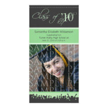 Cap & Gown Graduation Photo Announcement (sage) Photo Card