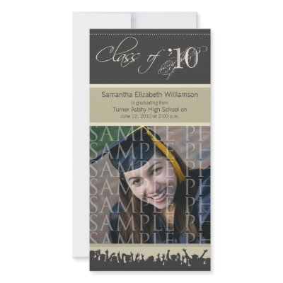 Cap & Gown Graduation Photo Announcement (taupe) Photo Greeting Card by GraduateShoppe