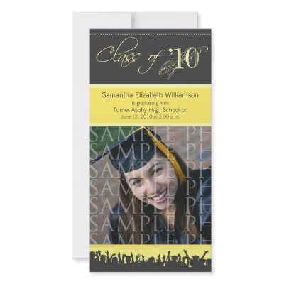 Cap & Gown Graduation Photo Announcement (yellow) Photo Cards by GraduateShoppe
