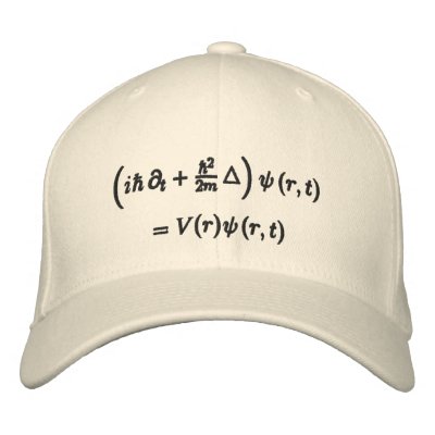 Cap, Schrodinger wave equation, black thread by dantopa