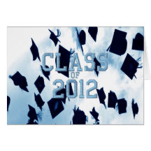 Cap Toss Aqua Class of 2012 Grad Notecard