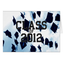 Cap Toss Black Class of 2012 Grad Notecard