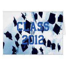 Cap Toss Blue Class of 2012 Grad Notecard