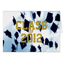 Cap Toss Gold Class of 2012 Grad Notecard