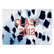 Cap Toss Orange Class of 2012 Grad Notecard