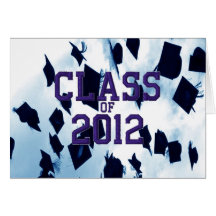 Cap Toss Purple Class of 2012 Grad Notecard
