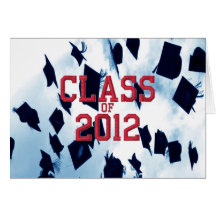 Cap Toss Red Class of 2012 Grad Notecard