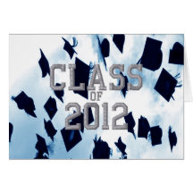 Cap Toss Silver Class of 2012 Grad Notecard