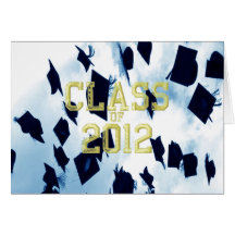 Cap Toss Yellow Class of 2012 Grad Notecard