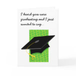 Cap with Money Background Greeting Cards