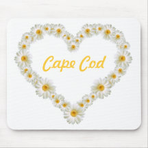 Cape Cod Daisies Heart Mousepad