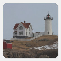 Cape Neddick / Nubble Light in Winter Sticker