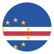 Cape Verde Flag CV Round Stickers