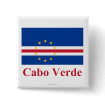 Cape Verde Flag with Name in Portuguese