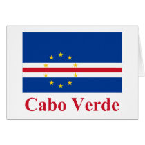 Cape Verde Flag with Name in Portuguese