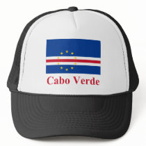 Cape Verde Flag with Name in Portuguese