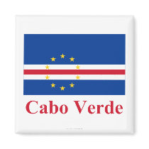 Cape Verde Flag with Name in Portuguese