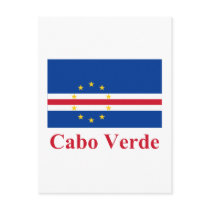 Cape Verde Flag with Name in Portuguese