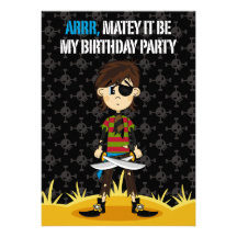 Capitaine Party Invite de pirate Faire-parts