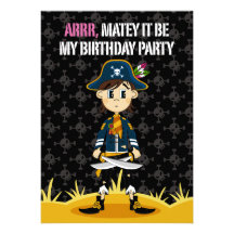 Capitaine Party Invite de pirate Faire-parts