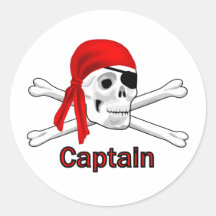 Capitaine Skull de pirate et autocollant d'os