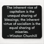Capitalism / Socialism Quote  Winston Churchill mousepads