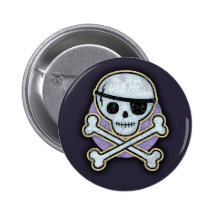 Cap'n Patchy Pinback Button