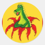 Capo der kleine Drache Runder Sticker