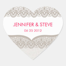 Cappuccino Lace Wedding Stickers