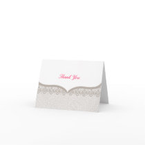 Cappuccino Lace Wedding Thank You Note Greeting Cards