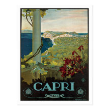 Capri Italia Italy Vintage Travel Poster Art Postcard