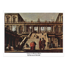Capriccio Palace Stairs By Bernardo Bellotto Postcard