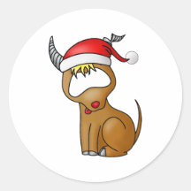 Capricorn Christmas Round Sticker