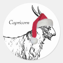 Capricorn Christmas Round Sticker