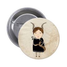 Capricorn Girl Zodiac Sign Botón