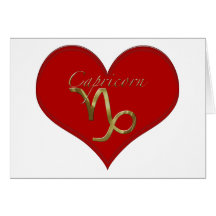 Capricorn Heart Symbol Greeting Card