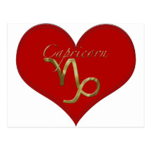 Capricorn Heart Symbol Postcard