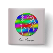 Capricorn Rainbow Goat Zodiac Badge Name Tag