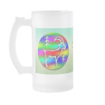 Capricorn Rainbow Goat Zodiac Drinks Glass Mugs