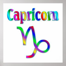 Capricorn Rainbow Poster