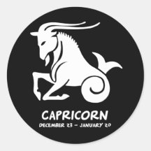 Capricorn Round Stickers