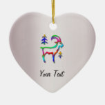 Capricorn Star Sign Rainbow Colour Goat Birthday Christmas Ornaments