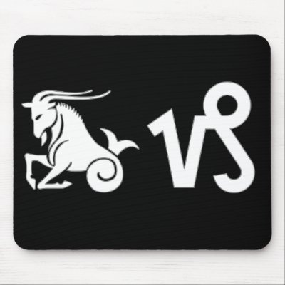 Capricorn with Symbol Mouse Mat by horoscope_signs