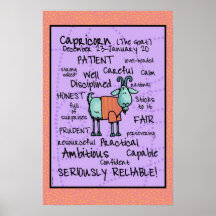 capricorn wordcloud poster