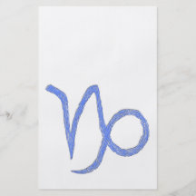 Capricorn. Zodiac Astrological Sign. Blue. Full Color Flyer