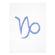 Capricorn. Zodiac Astrological Sign. Blue. Custom Invitations