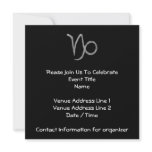 Capricorn. Zodiac Astrology Sign. Black. Announcement