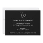 Capricorn. Zodiac Astrology Sign. Black. Personalized Invite